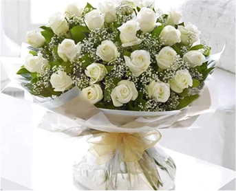 White Roses Flower Bouquet