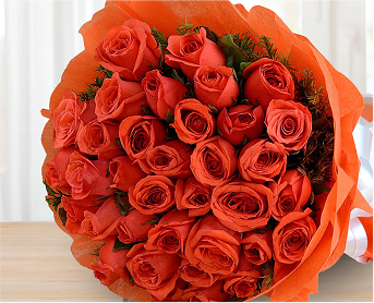 Orange Roses Flower Bouquet
